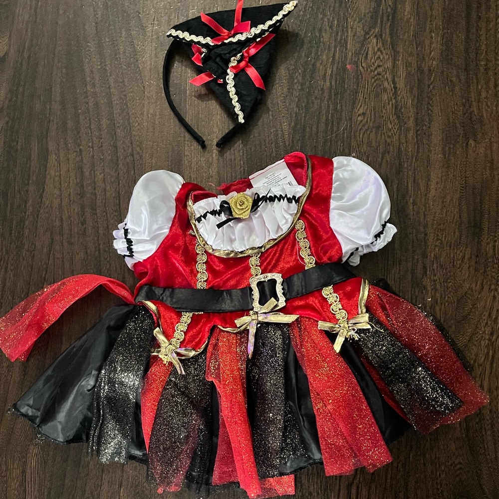Red and Black Baby Pirate Costume Dress